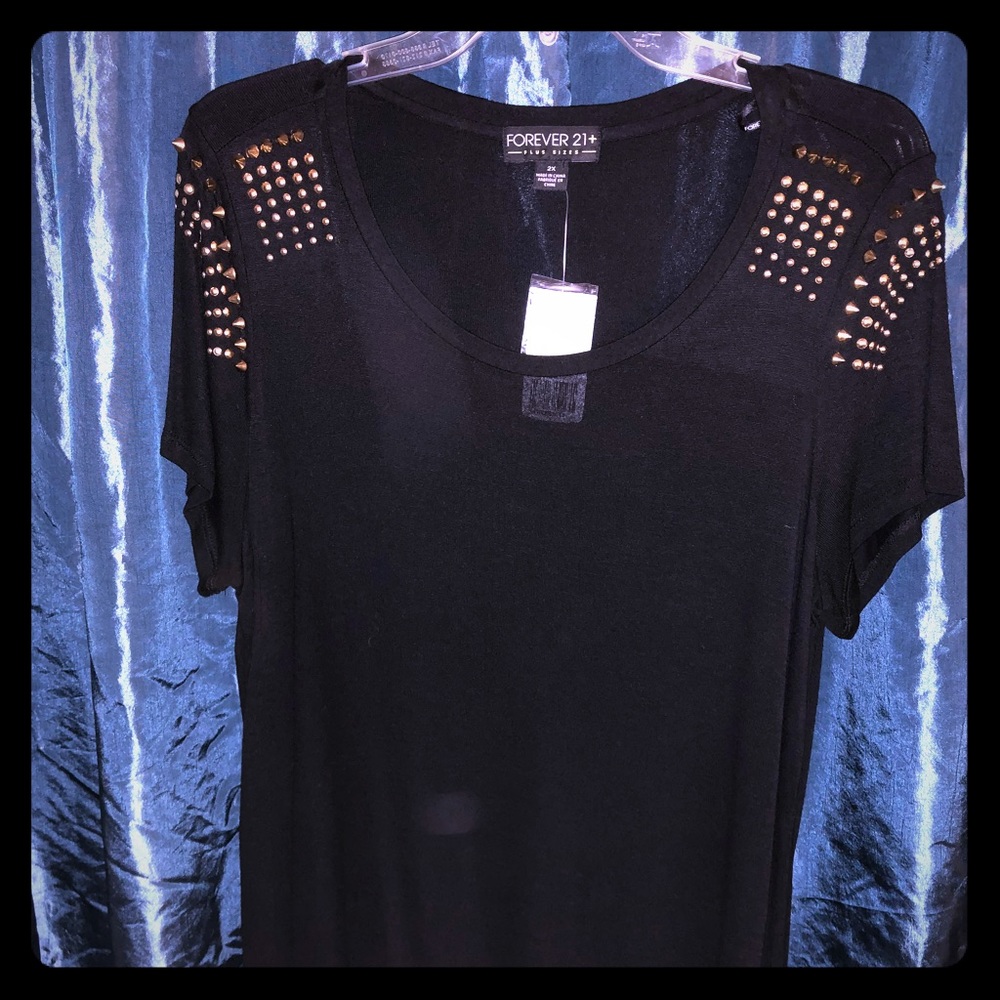 Black Tee with Embellishments